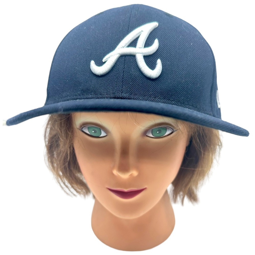 New Era Atlanta Braves MLB 59FIFTY Official On-Field Fitted Cap Navy Blue 7 3/4